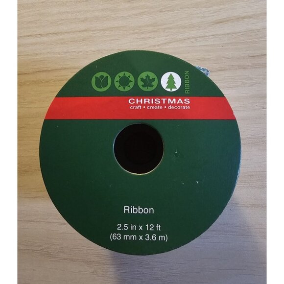 Christmas Hedgehog Ribbon,Earmuff,Red Glitter Blue Snowflakes,2.5"x12ft,Jo-anns - Picture 2 of 6